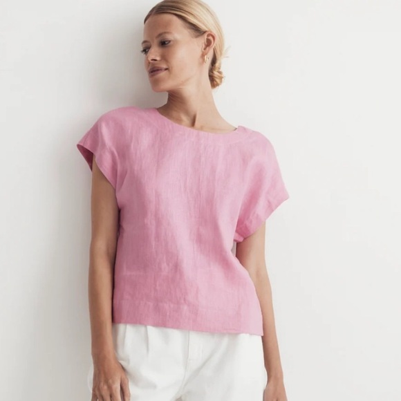 Madewell 100% Linen Pink Top Size XXL - Picture 1 of 7
